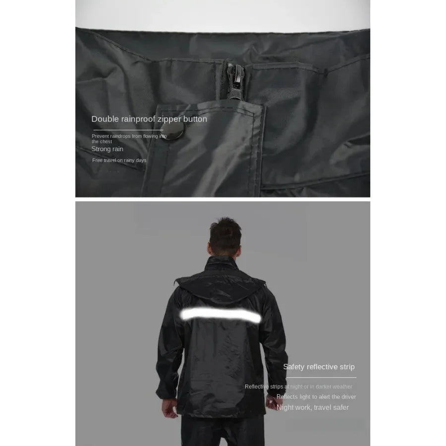 Waterproof Rain Suit Jacket & Trousers Set for Cycling & Motorcycling