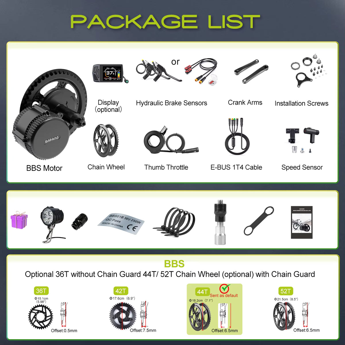 BAFANG BBS02B 48V 750W CAN BUS Mid-Drive E-Bike Conversion Kit