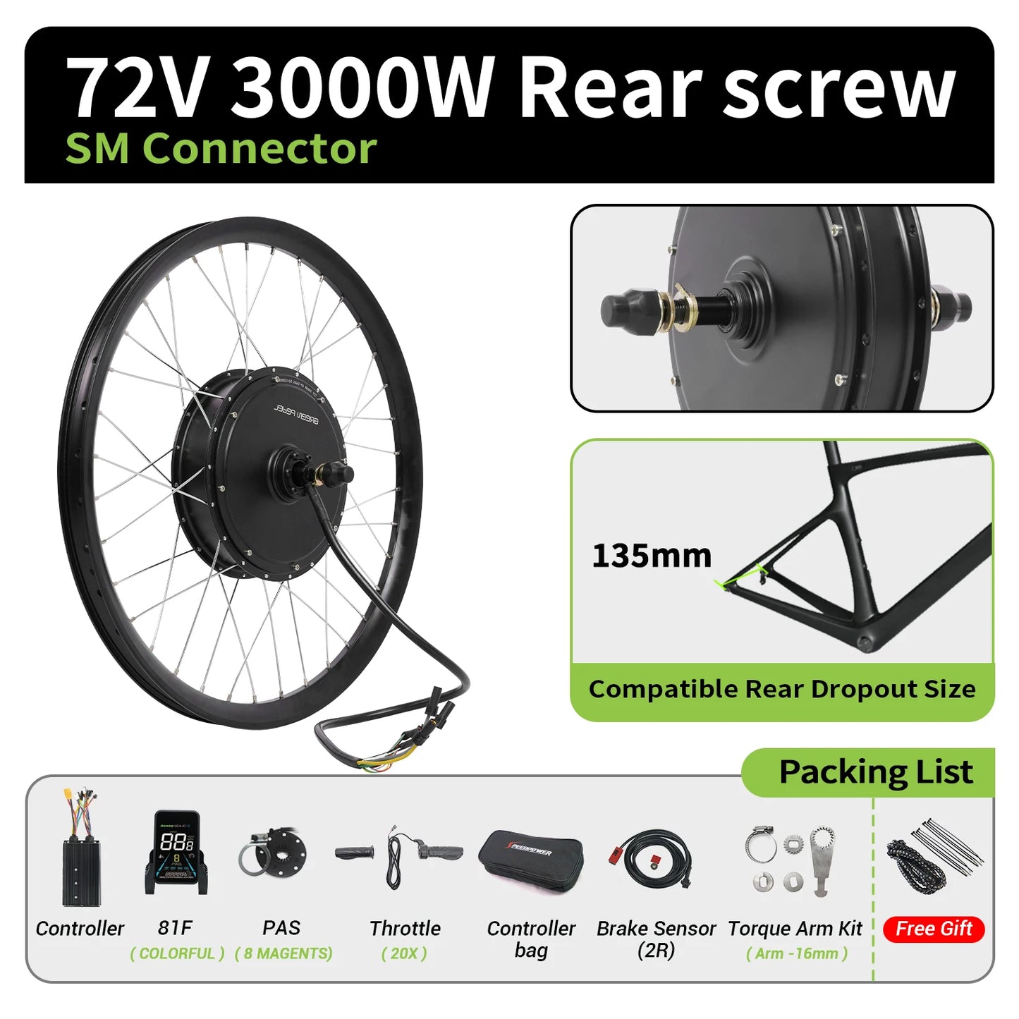 E-bike Conversion Kit 52V-72V / 2000W-3000W