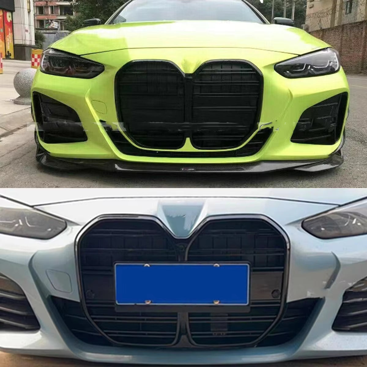 Calandre avant style M4 compatible avec BMW Série 4 G22 G23 420i 430i 435i M440i 2021-2024, calandre de course type « rein » noir brillant