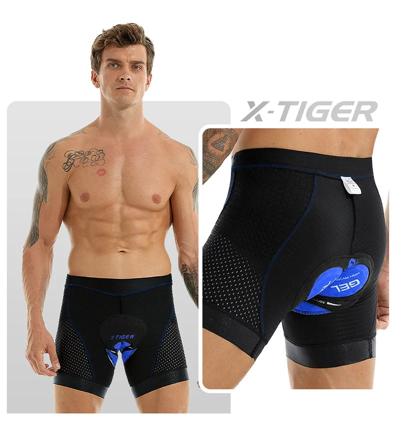 X-TIGER Men's 5D Padded Cycling Shorts