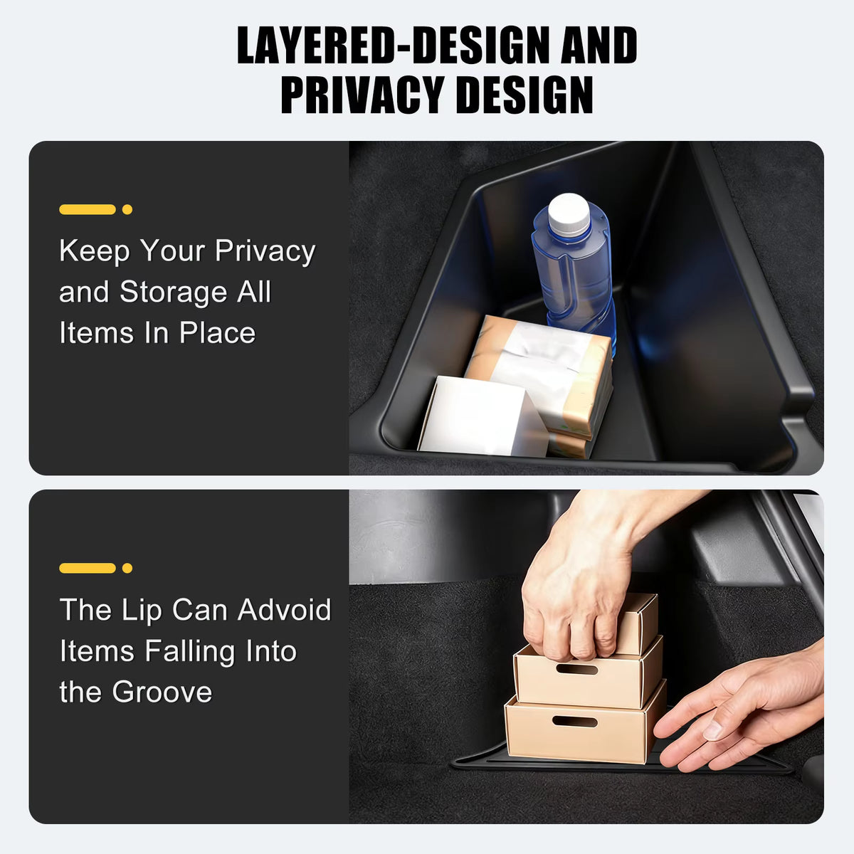 Tesla Model Y Juniper 2025-2026 TPE Trunk Side Storage Bins 3-Piece Set