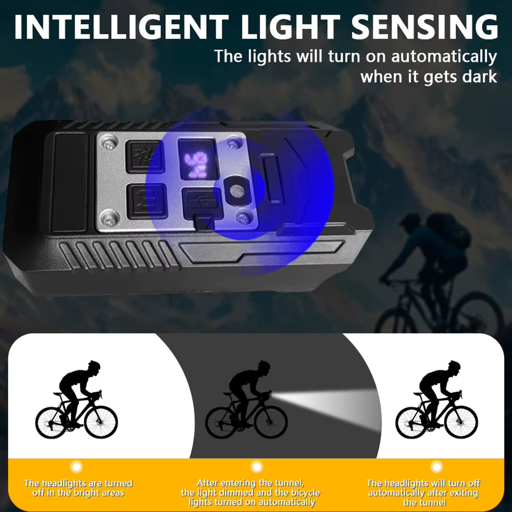 9LED Rechargeable Bike Light with Intelligent Sensor