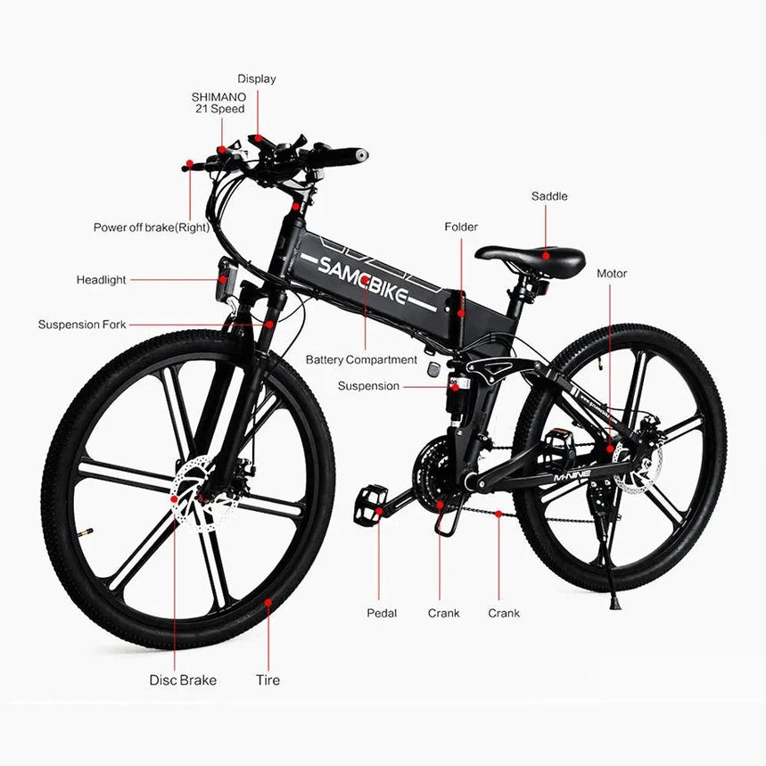 SAMEBIKE LO26-II-YD Klappbares elektrisches Mountainbike
