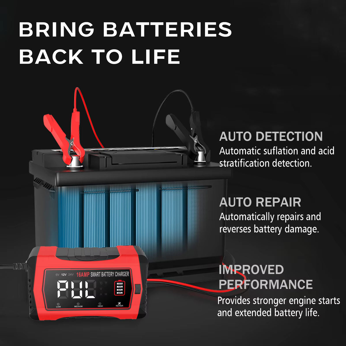 HTRC 16A 12V / 24V Smart Battery Charger