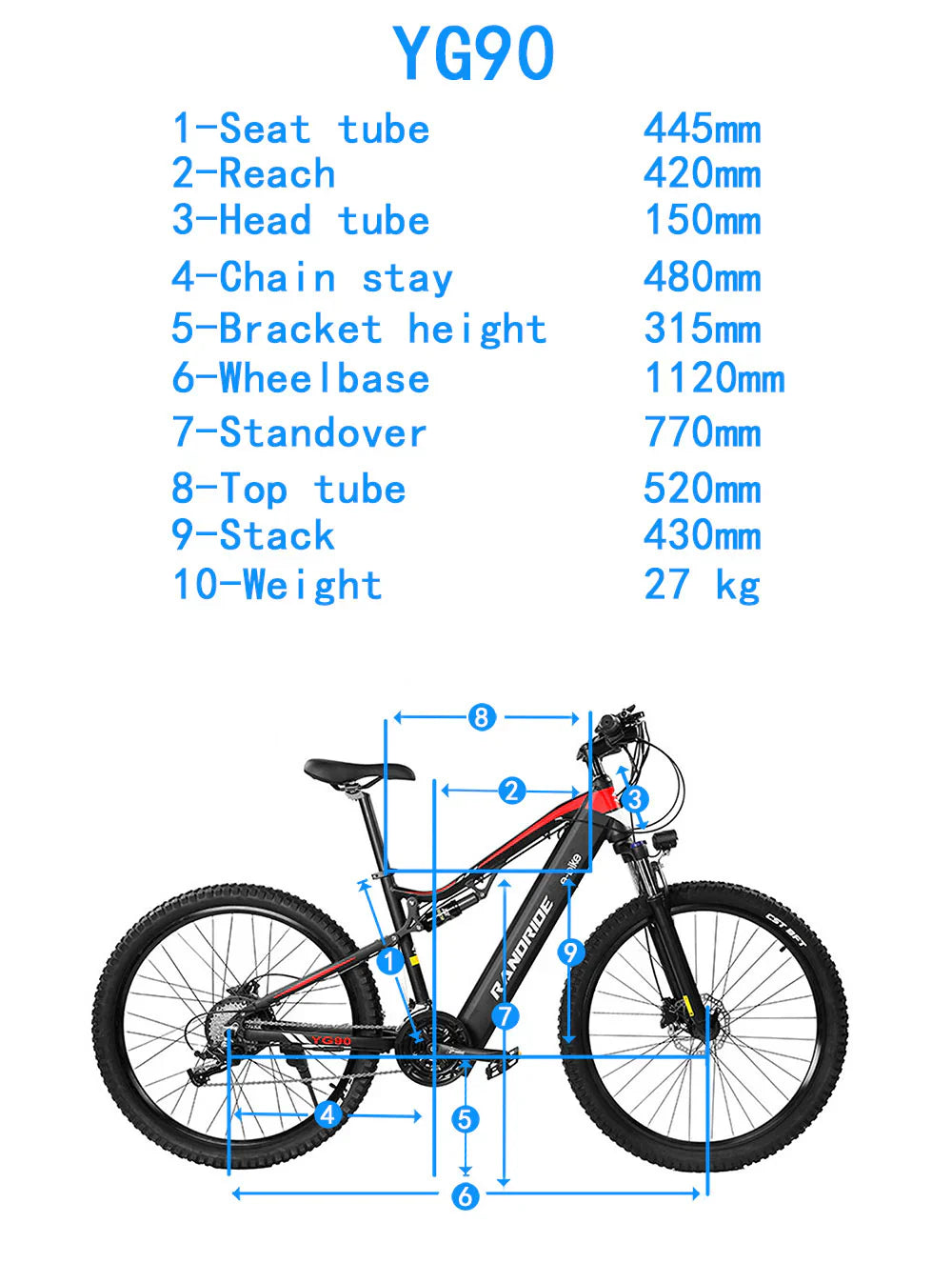 RANDRIDE YG90B Elektrisches Mountainbike