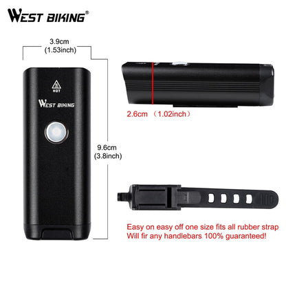 WEST BIKING USB wiederaufladbares LED-Fahrradlicht