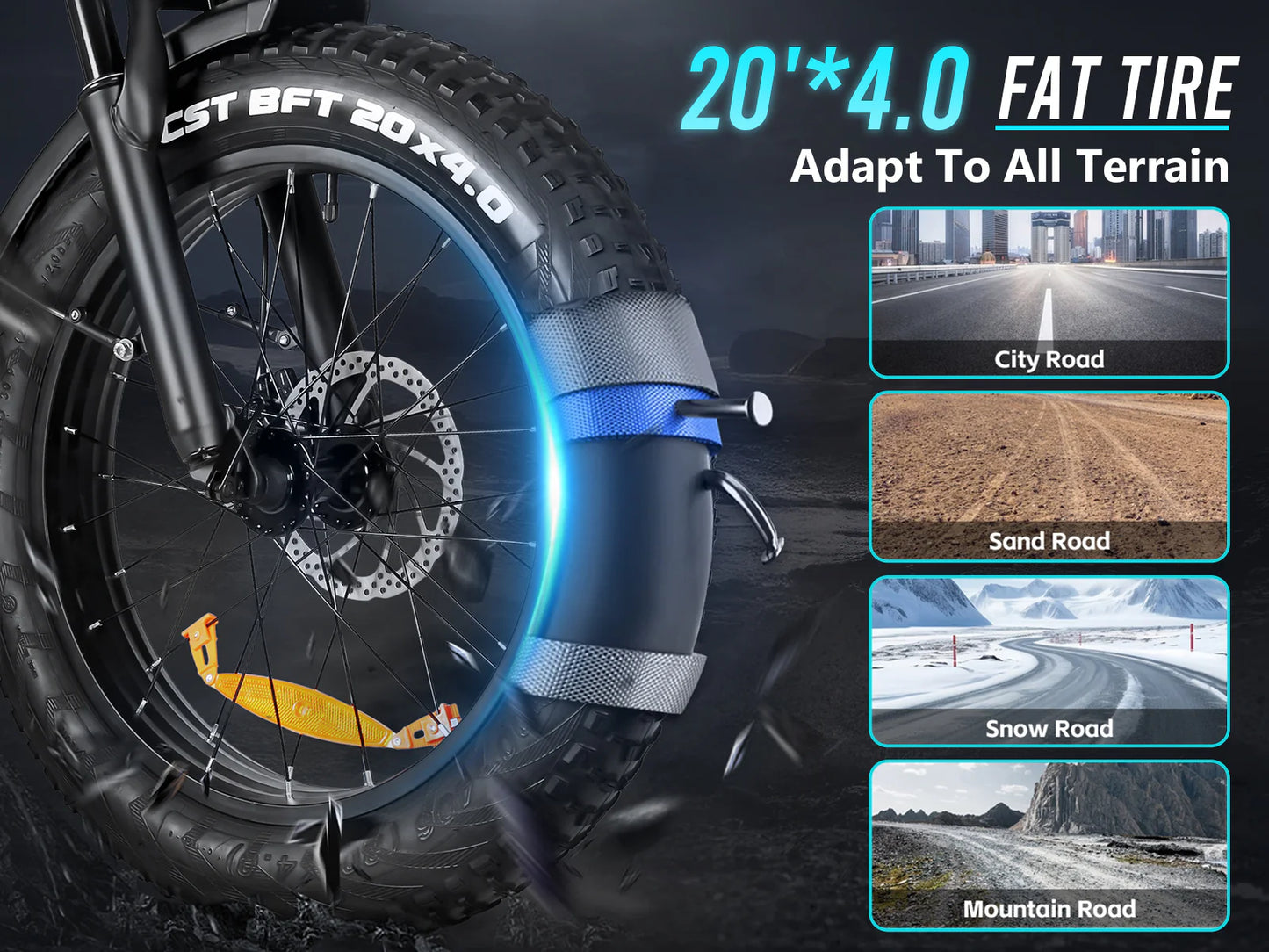 SAMEBIKE RS-A02 Pro Fat Tire Klappbares E-Bike