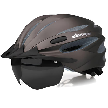 SHINMAX Fahrradhelm mit LED-Licht und Visier