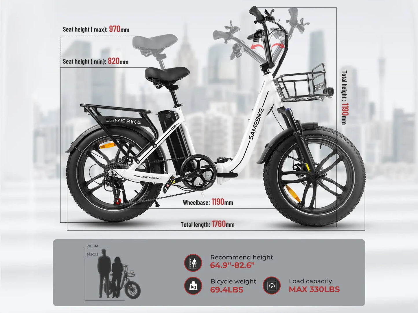 SAMEBIKE C05 Pro klappbares E-Bike