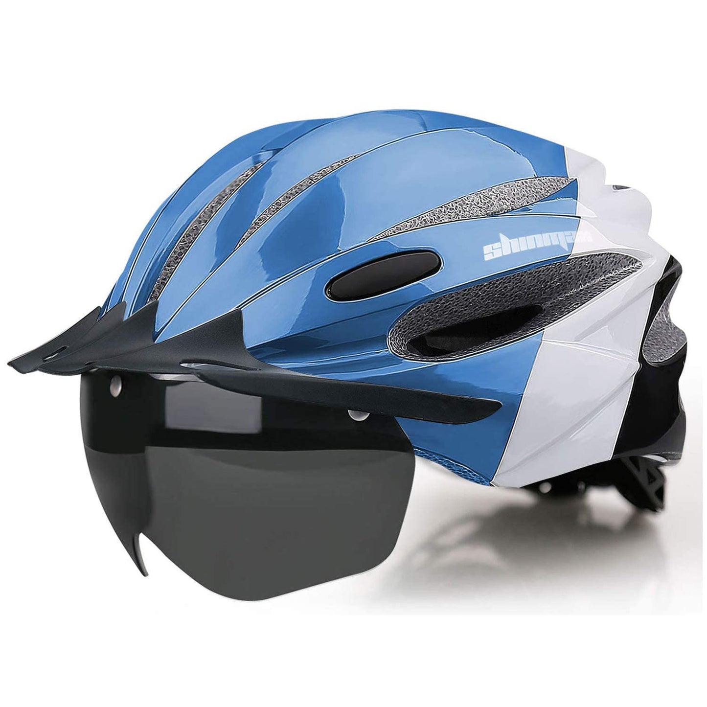 SHINMAX Fahrradhelm mit LED-Licht und Visier