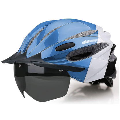 SHINMAX Fahrradhelm mit LED-Licht und Visier