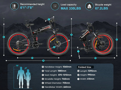 SAMEBIKE LO26 PLUS Fat Tire Klapp-E-Bike
