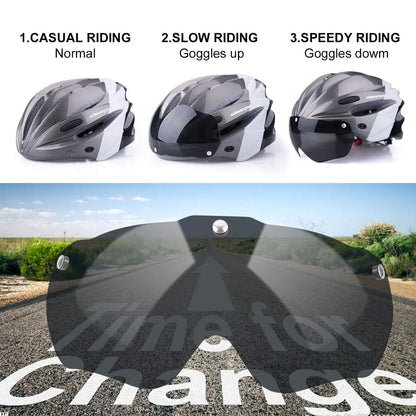 SHINMAX Fahrradhelm mit LED-Licht und Visier