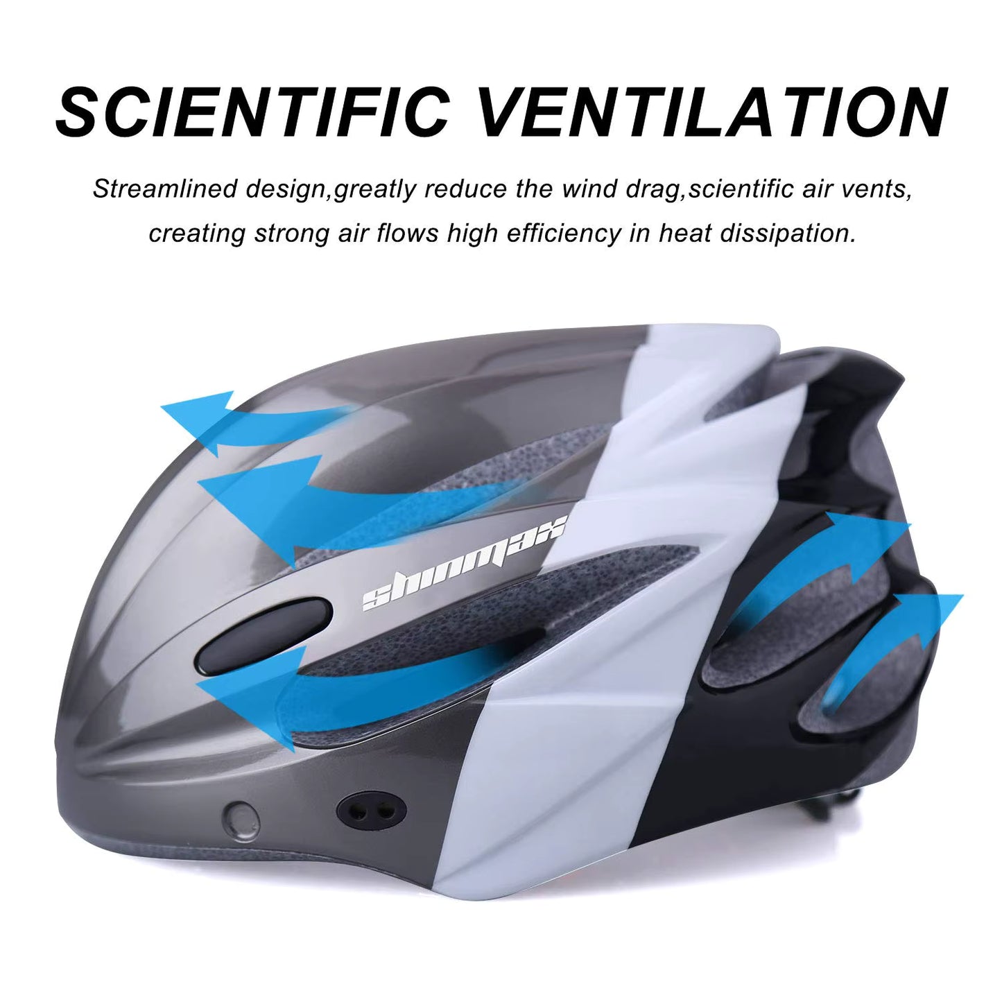 SHINMAX Fahrradhelm mit LED-Licht und Visier
