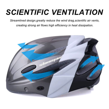 SHINMAX Fahrradhelm mit LED-Licht und Visier