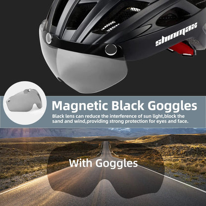 SHINMAX Fahrradhelm mit Schutzbrille