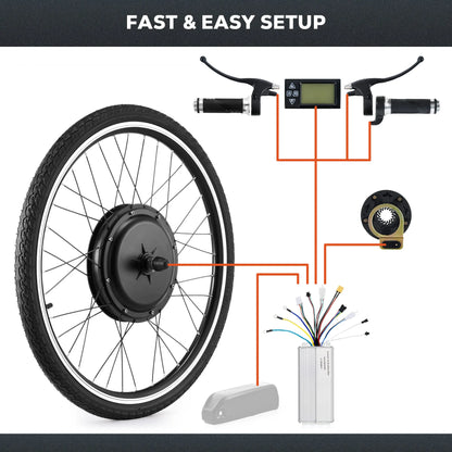 500/1000/1500W 26'' 48V E-Bike Umbausatz