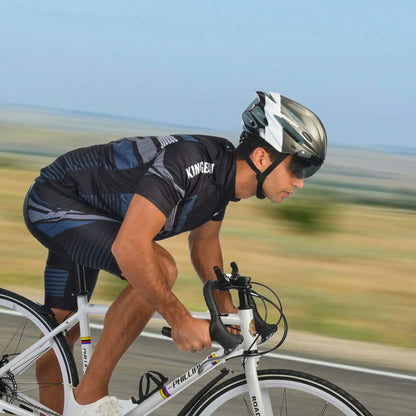 SHINMAX Fahrradhelm mit LED-Licht und Visier