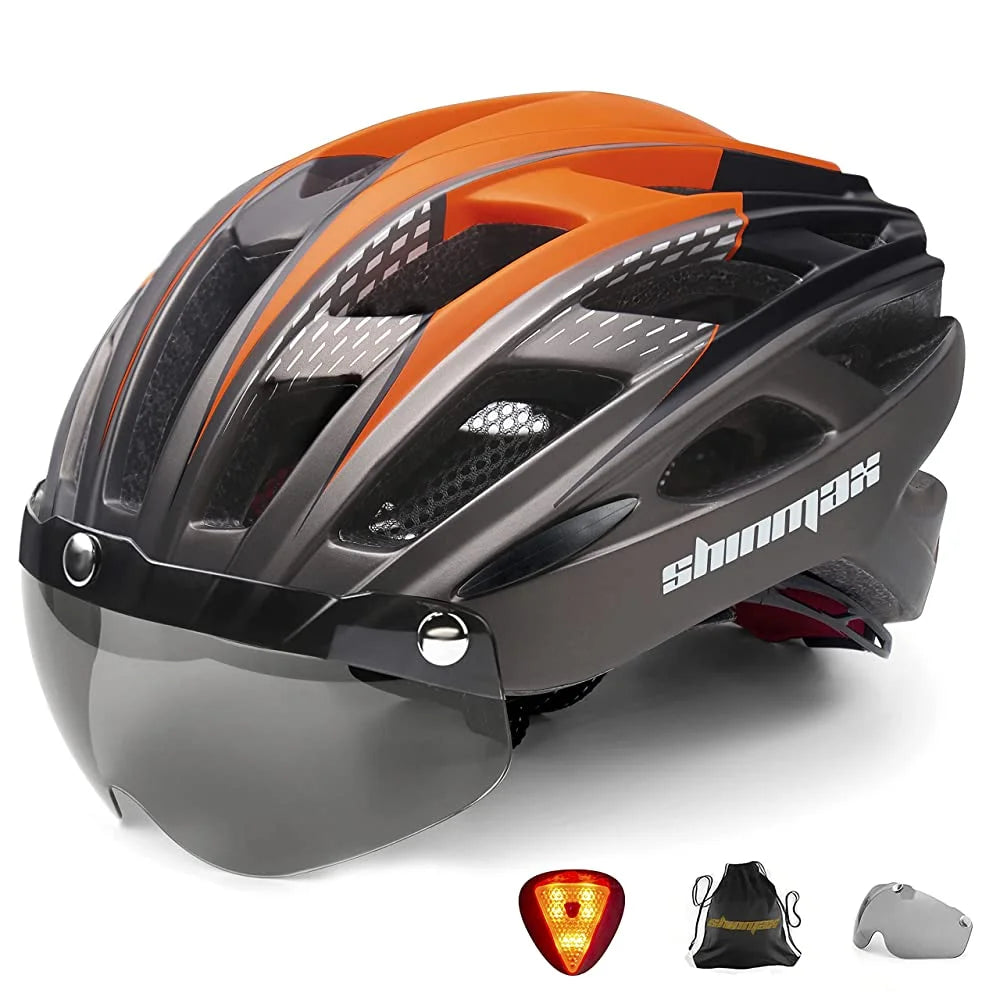 SHINMAX Fahrradhelm mit Schutzbrille