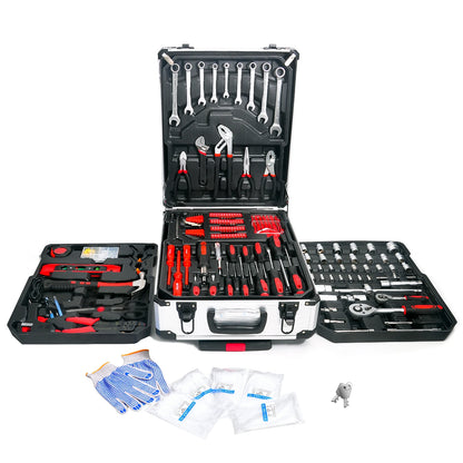 810-Piece Heavy-Duty Mechanic Tool Set with Rolling Aluminium Trolley Case