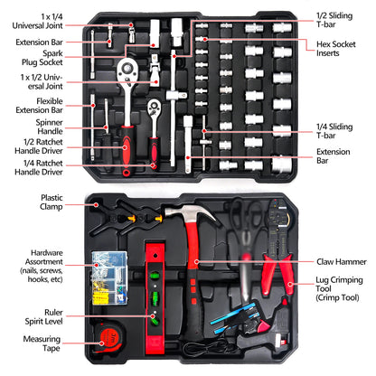 810-Piece Heavy-Duty Mechanic Tool Set with Rolling Aluminium Trolley Case