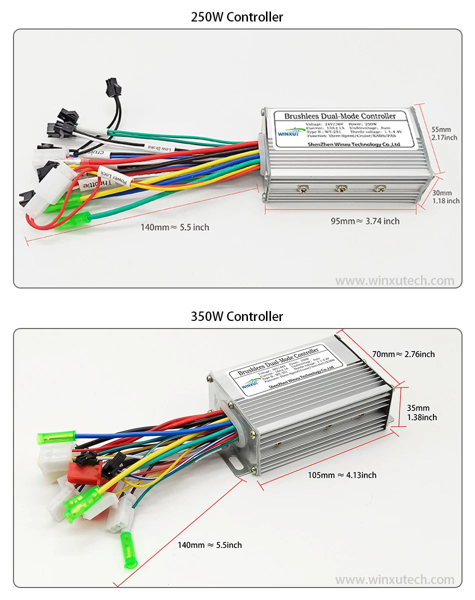 24V/36V/48V Brushless Motor Dual Mode Speed Controller for Electric Bikes & Scooters
