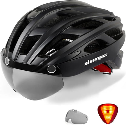 SHINMAX Fahrradhelm mit Schutzbrille