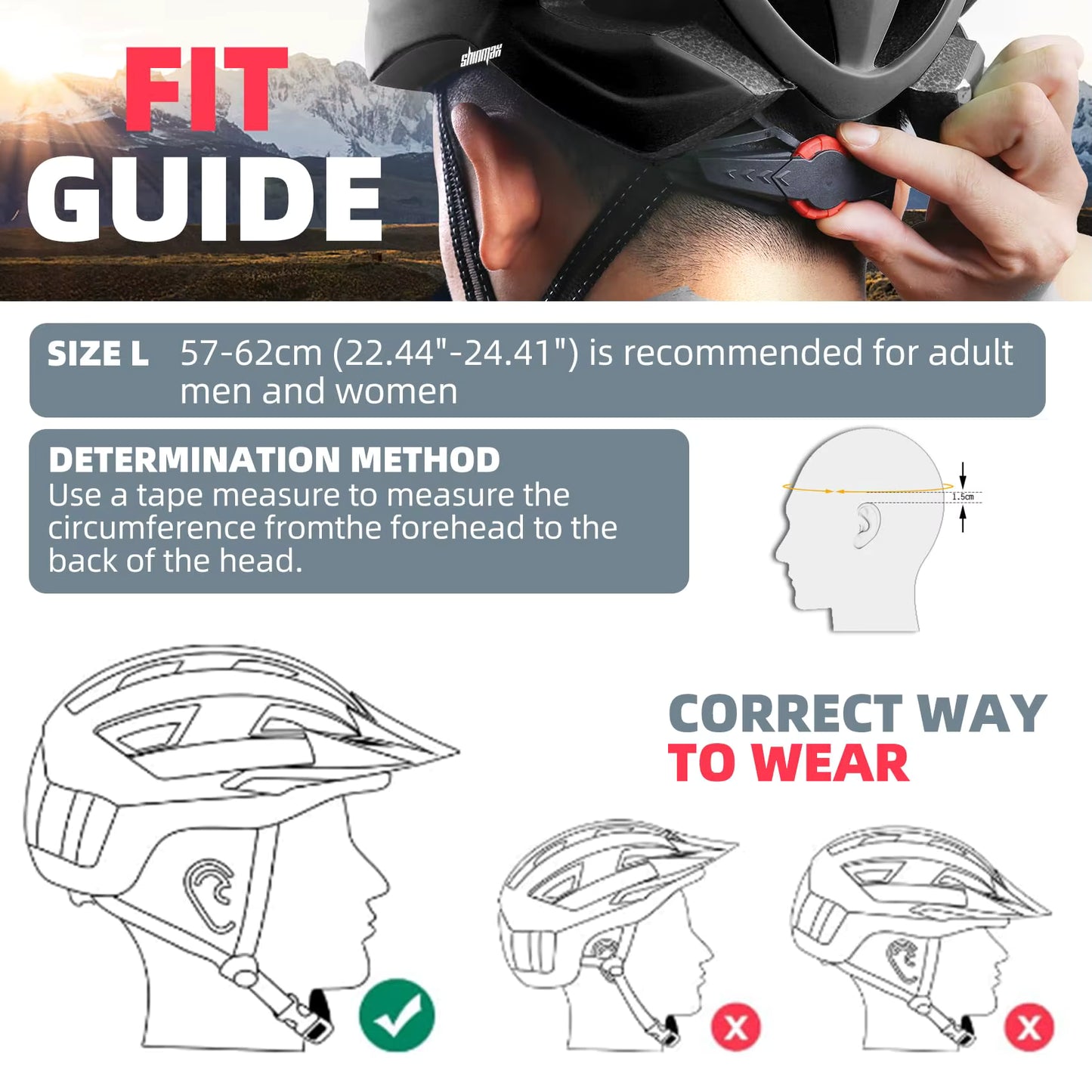 SHINMAX Fahrradhelm mit Schutzbrille