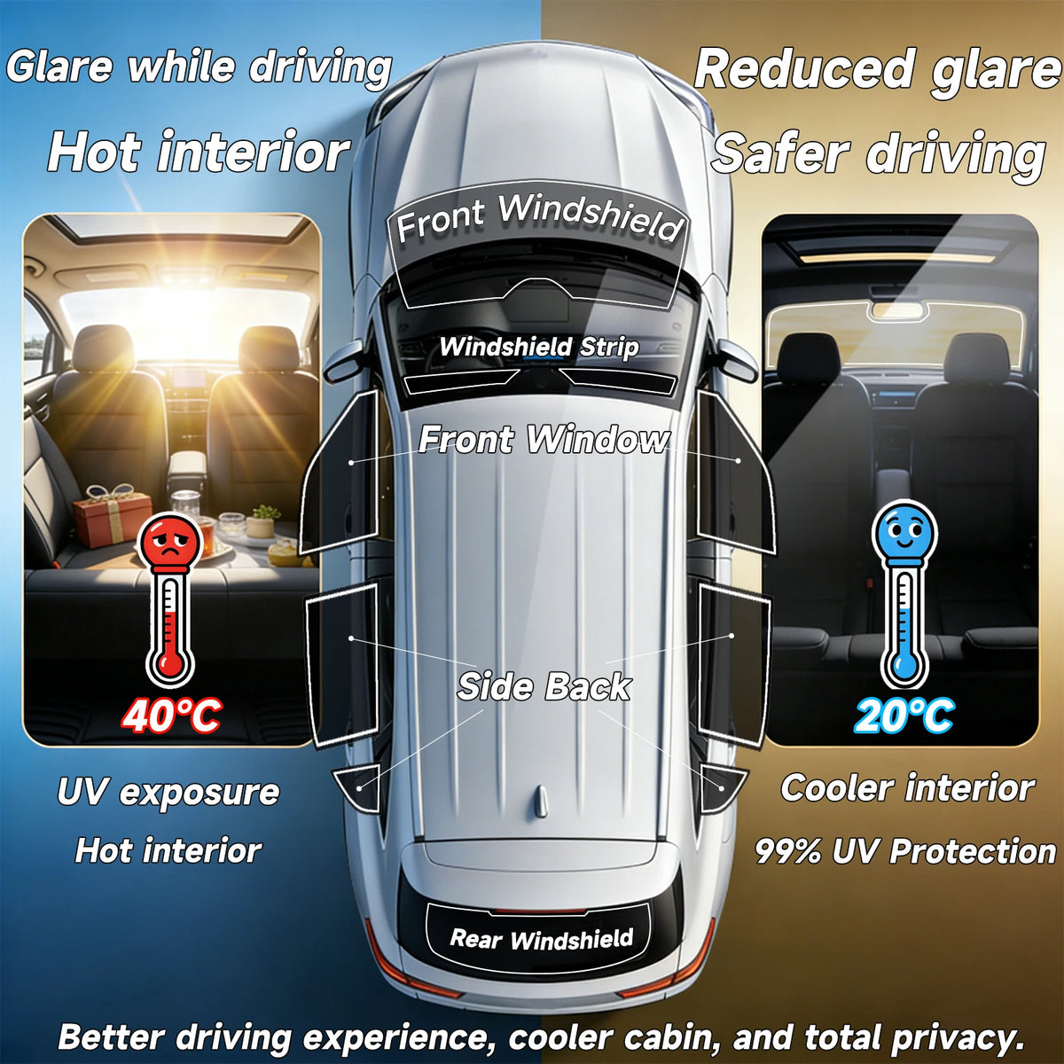 Tesla Cybertruck 2024-2026 Pre-Cut Window Tint Film