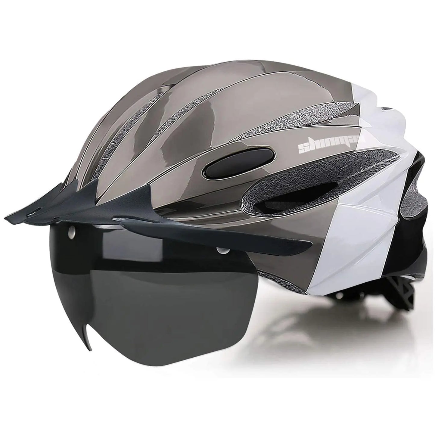 SHINMAX Fahrradhelm mit LED-Licht und Visier