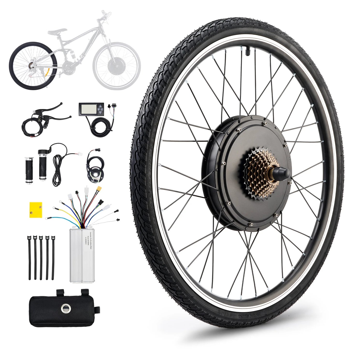 500/1000/1500W 26'' 48V E-Bike Umbausatz