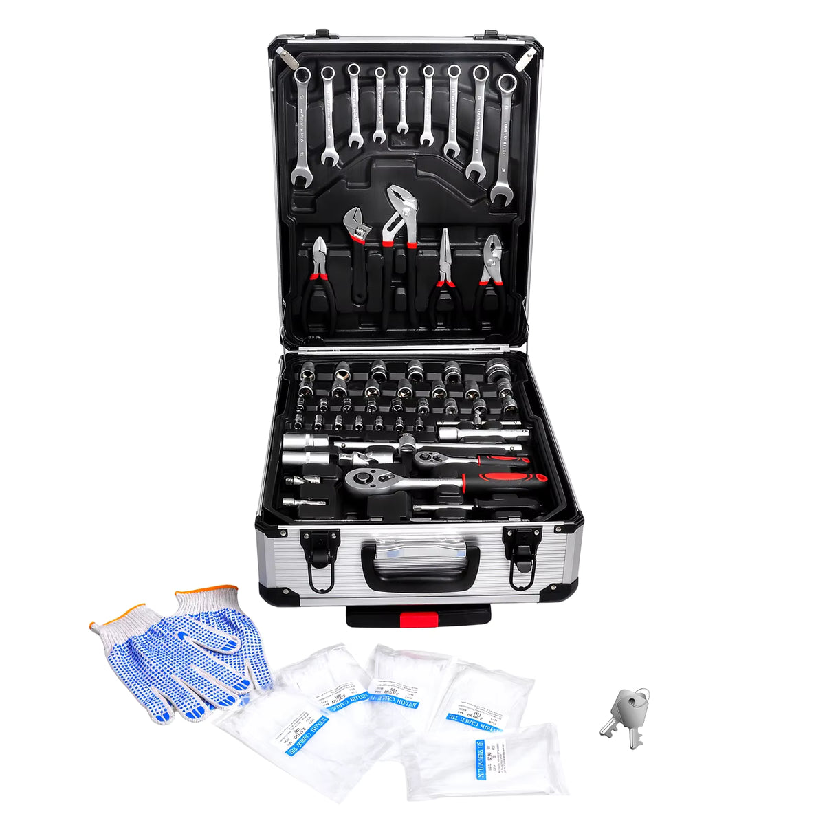 810-Piece Heavy-Duty Mechanic Tool Set with Rolling Aluminium Trolley Case