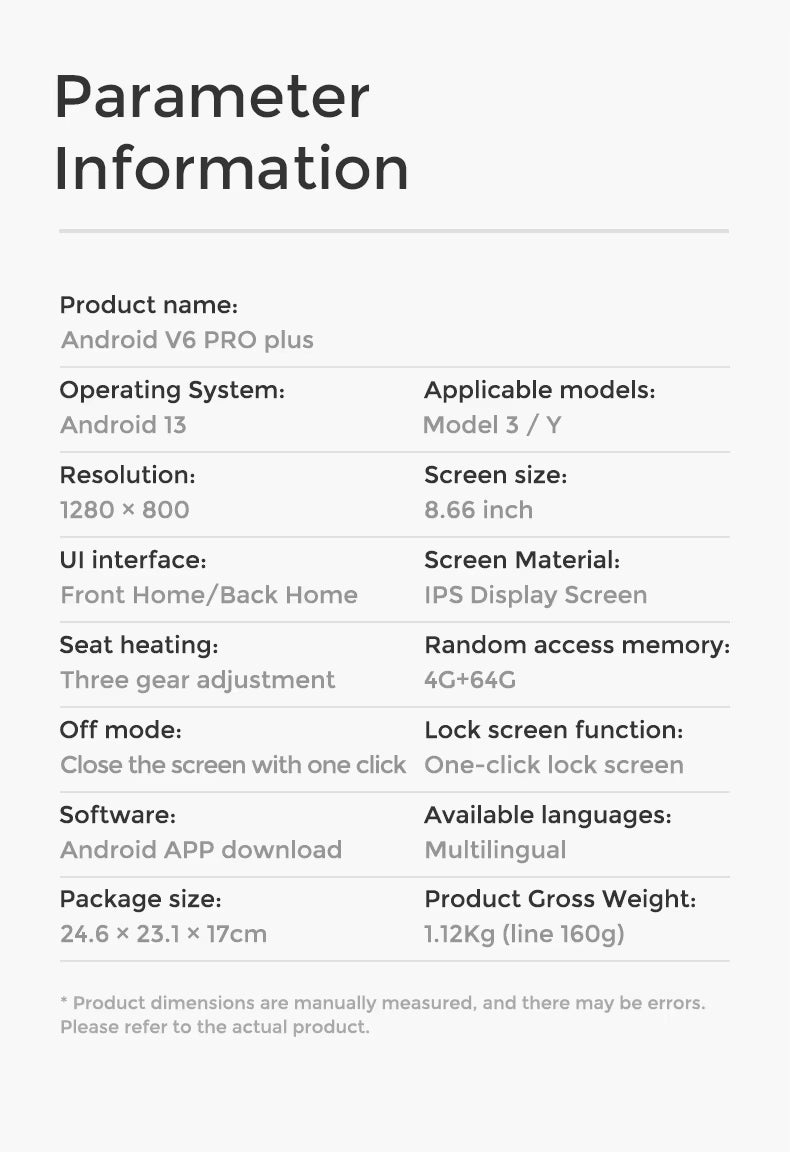 8.66-Inch Android Rear Display for Tesla Model 3 / Model Y 2019–2023