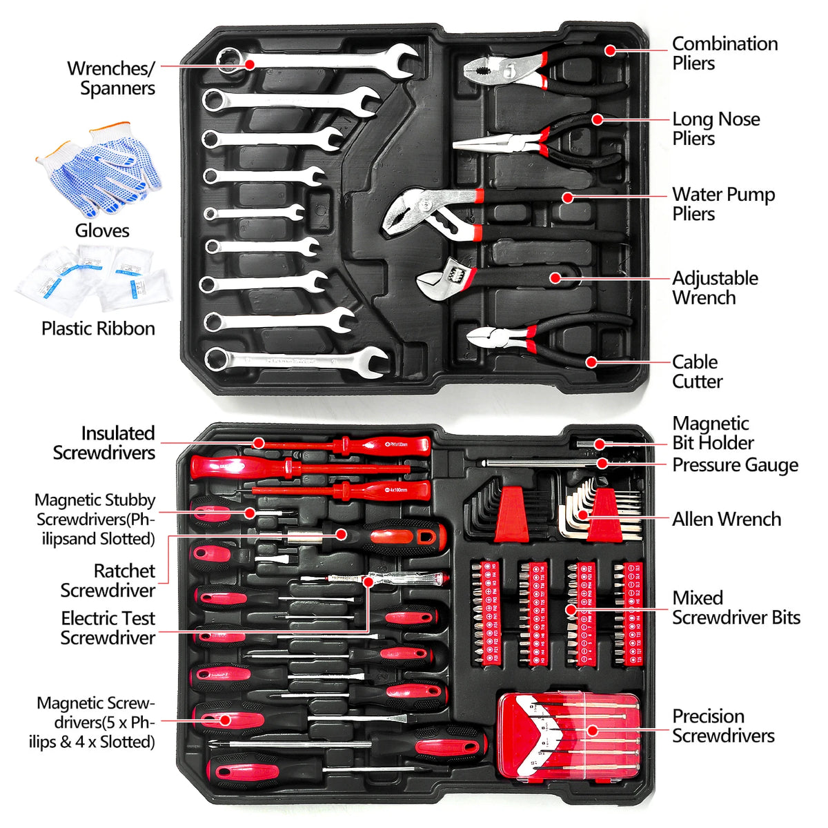810-Piece Heavy-Duty Mechanic Tool Set with Rolling Aluminium Trolley Case