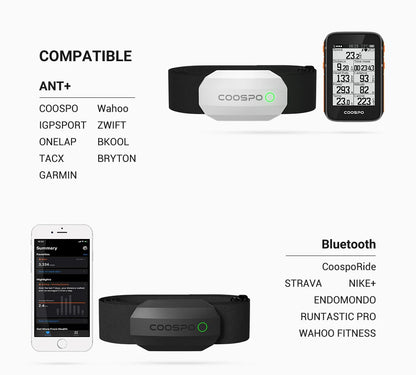 COOSPO HRM808 Heart Rate Monitor Chest Strap with Bluetooth & ANT+