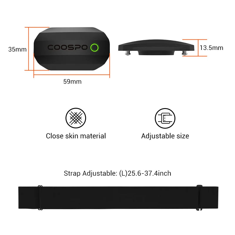 COOSPO HRM808 Heart Rate Monitor Chest Strap with Bluetooth & ANT+