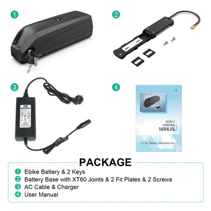 Hailong 48 V 20 Ah Lithium-Ionen-E-Bike-Akku – 3A Ladegerät 50A BMS