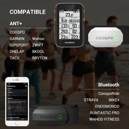 COOSPO HRM808 Heart Rate Monitor Chest Strap with Bluetooth & ANT+