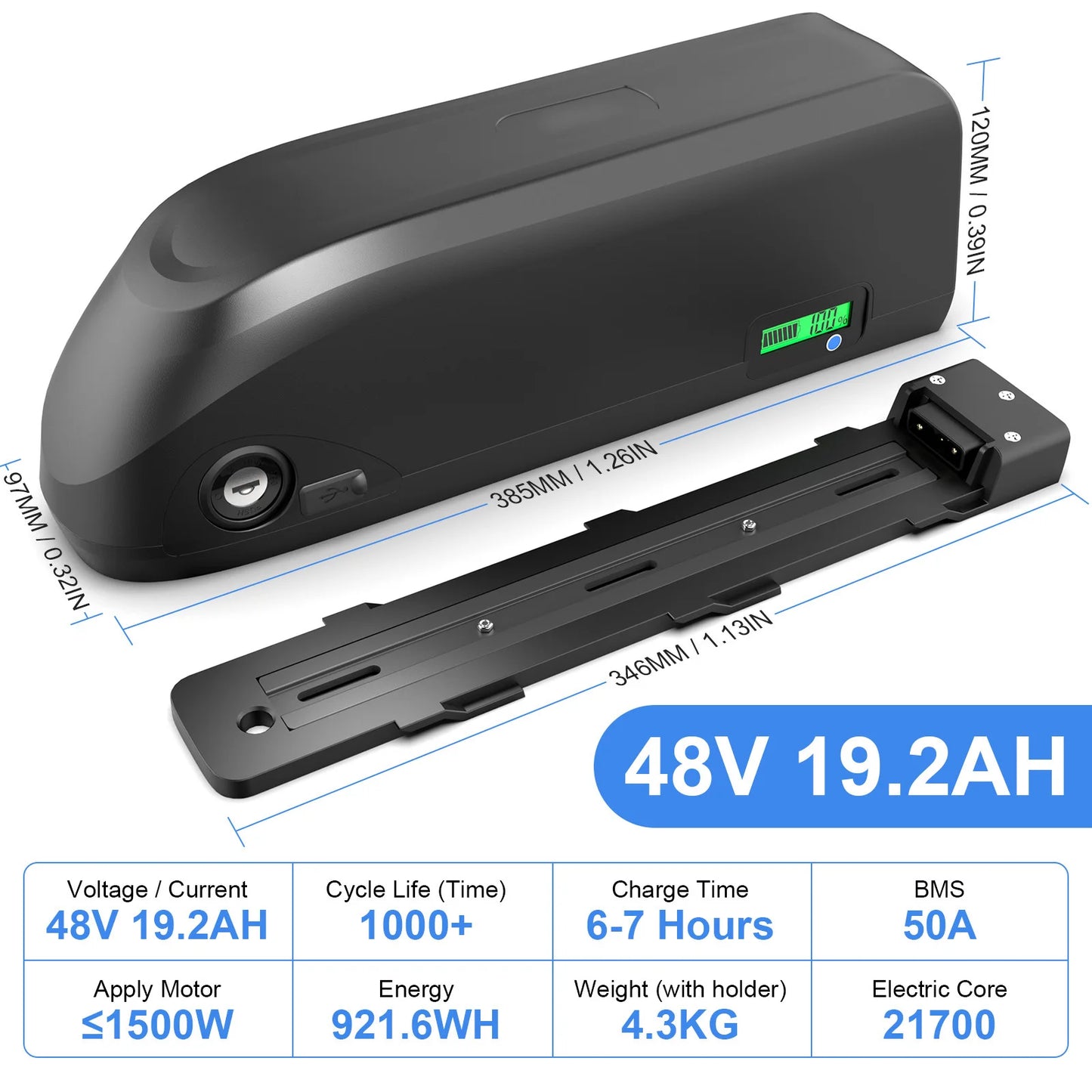 U009 48V 14.4ah 19.2ah 20ah E-bike Battery