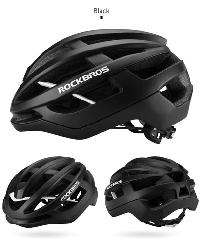 ROCKBROS Fahrradhelm Atmungsaktiv Ultraleicht Integral Geformt Unisex Stoßfest Verstellbar Rennradhelm Fahrradausrüstung