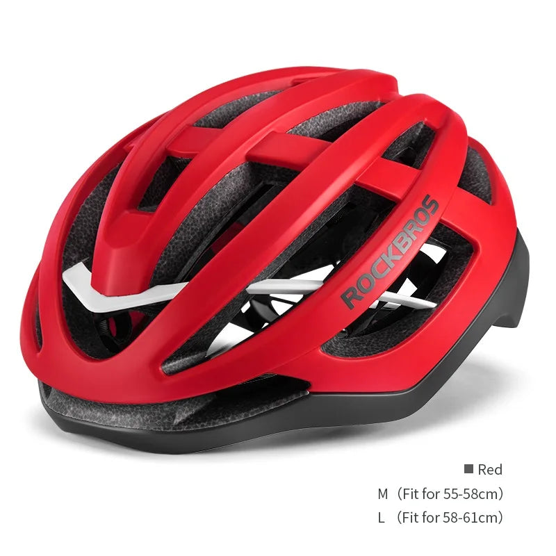 ROCKBROS Fahrradhelm Atmungsaktiv Ultraleicht Integral Geformt Unisex Stoßfest Verstellbar Rennradhelm Fahrradausrüstung