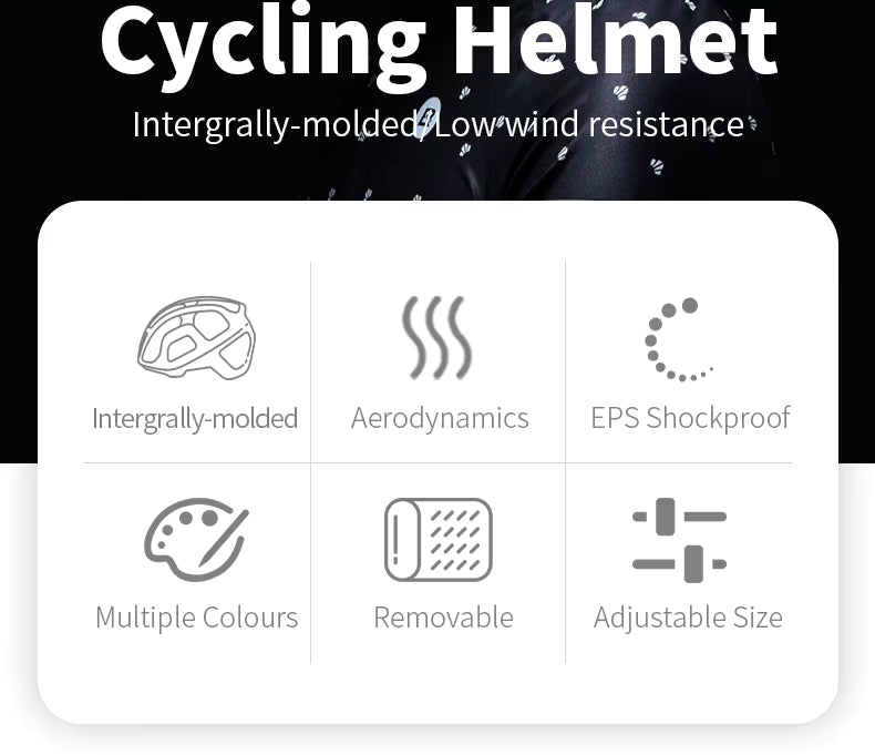 ROCKBROS Fahrradhelm Atmungsaktiv Ultraleicht Integral Geformt Unisex Stoßfest Verstellbar Rennradhelm Fahrradausrüstung