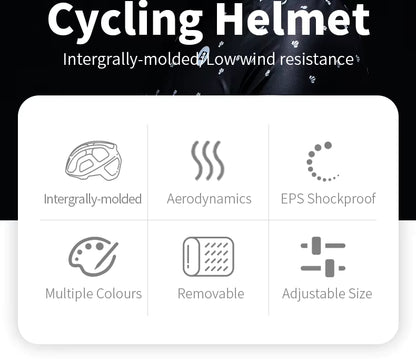 ROCKBROS Fahrradhelm Atmungsaktiv Ultraleicht Integral Geformt Unisex Stoßfest Verstellbar Rennradhelm Fahrradausrüstung