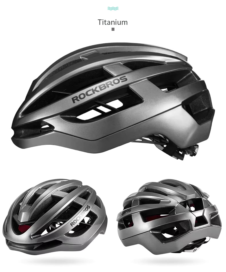 ROCKBROS Fahrradhelm Atmungsaktiv Ultraleicht Integral Geformt Unisex Stoßfest Verstellbar Rennradhelm Fahrradausrüstung