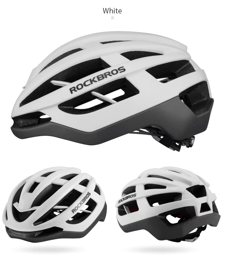 ROCKBROS Fahrradhelm Atmungsaktiv Ultraleicht Integral Geformt Unisex Stoßfest Verstellbar Rennradhelm Fahrradausrüstung