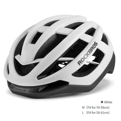 ROCKBROS Fahrradhelm Atmungsaktiv Ultraleicht Integral Geformt Unisex Stoßfest Verstellbar Rennradhelm Fahrradausrüstung