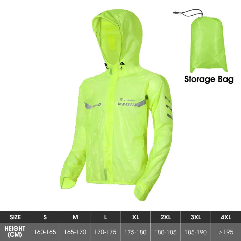 WEST BIKING Wasserdichte Fahrrad-Regenjacke – Reflektierend MTB & E-Bike