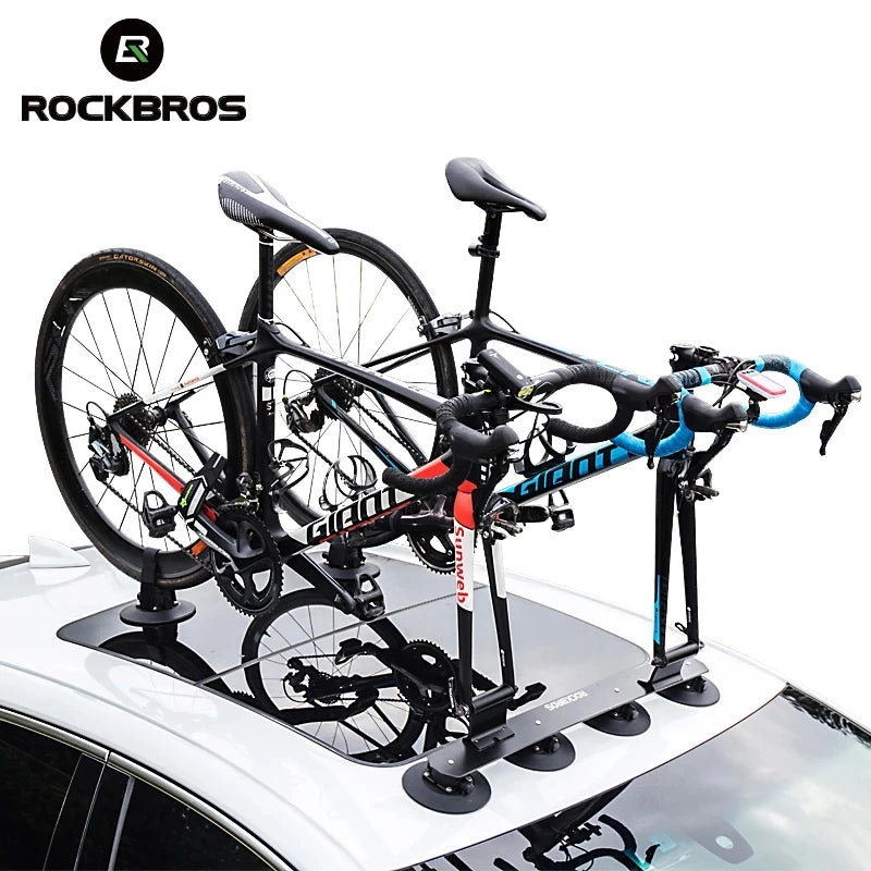 ROCKBROS Fahrrad Dachträger Auto Fahrrad Träger Saugnäpfe Dachträger MTB Rennrad Träger Schnellspanner Montage Fahrradträger Fahrradzubehör