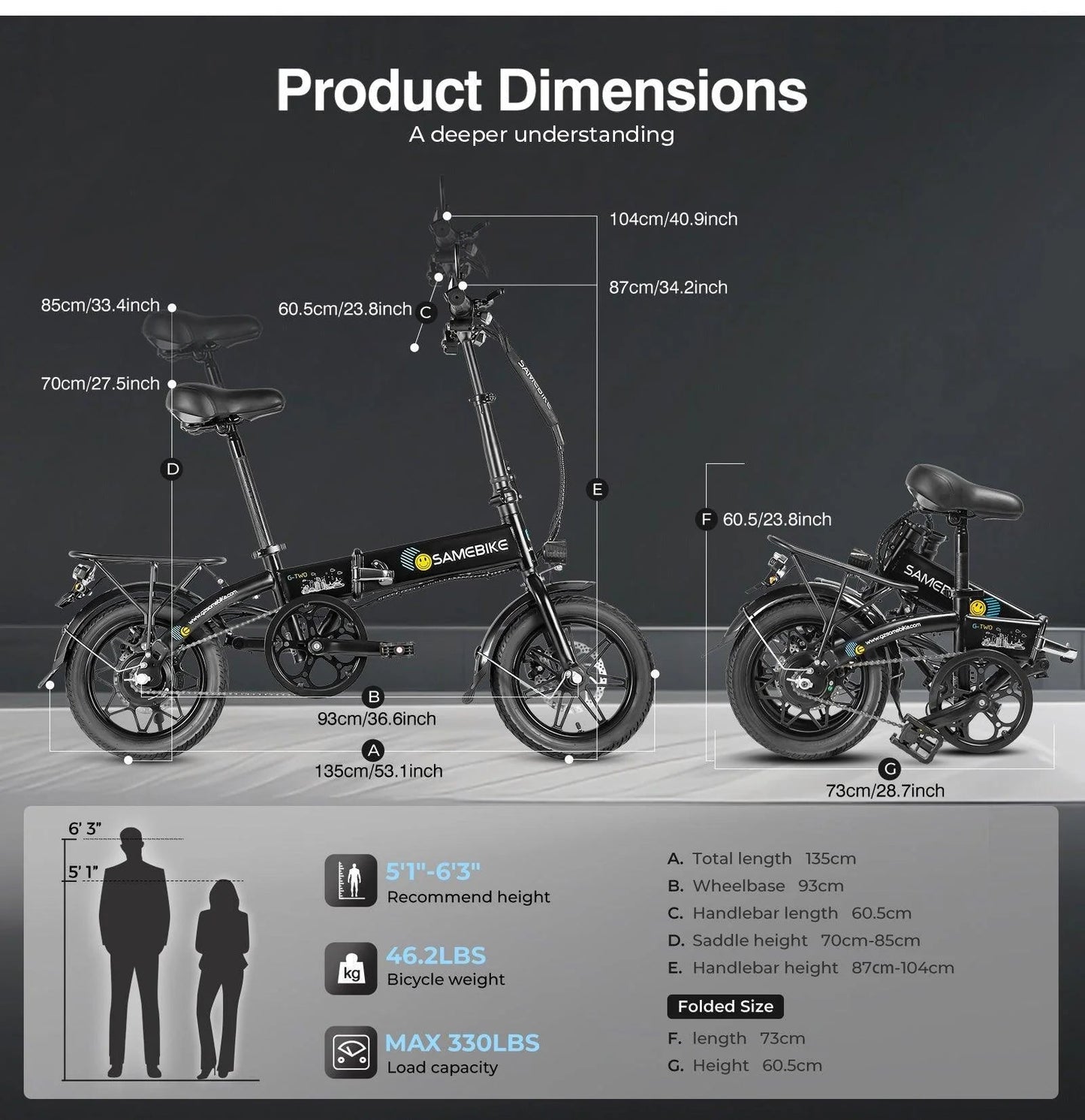 SAMEBIKE YINYU14 Klappbares Elektrofahrrad